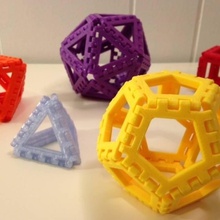 polyhedra - hinged nets snap tiles education 3d print model - Mito3D