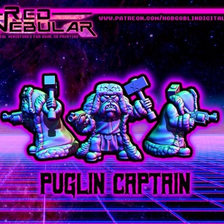 puglin captain red nebular Tabletop Characters & Creatures Fantasy Universe Store dog scifi revolution rebel doggo commie 3d print model - Mito3D