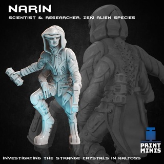 narin - zeki alien scientist expedition collection print minis Tabletop Characters & Creatures Sci-Fi Universe rpg sci-fi space character 3d print model - Mito3D