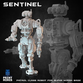 sentinel - patrol robot - expedition collection print minis  Tabletop Tabletop Characters & Creatures Sci-Fi Universe Tabletop Tabletop Characters & Creatures android machine robot sci-fi mech sentinel cyberpunk dieselpunk  3d print model - Mito3D