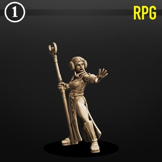 space wizard leyla one gold piece  Tabletop Tabletop Characters & Creatures Fantasy Universe Tabletop Tabletop Characters & Creatures Board Games Tabletop Store female starwars wizard leia  3d print model - Mito3D