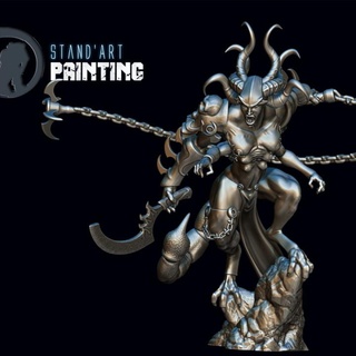 lord sin stand'art painting  Tabletop Tabletop Characters & Creatures Fantasy Universe Tabletop Tabletop Characters & Creatures Tabletop demon 40k battle female monster warhammer warrior miniature hybrid villain daemon wargame mistress chaos deviant sins aos slaanesh whip  3d print model - Mito3D