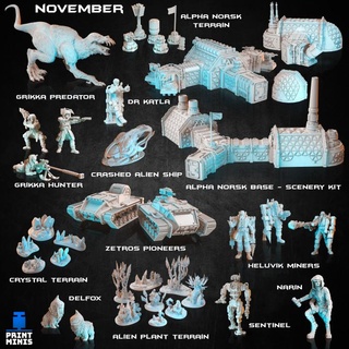 expedition collection - explore survive icy kaltoss plateau print minis Tabletop Characters & Creatures Sci-Fi Universe Vehicles Machines alien buildings creature cute monster sci-fi tank terrain vehicle miner scientist snow hunter ice base scenery 3d print model - Mito3D