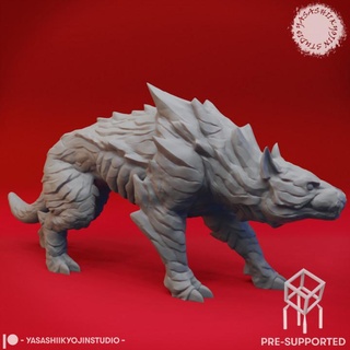 perro infierno mesa miniatura pre supported yasashii kyojin estudio caracteres criaturas fantasía universo demonio 40k bestia criatura juego azar sabueso monstruo dnd pionero aos ttrpg 3d print model - Mito3D