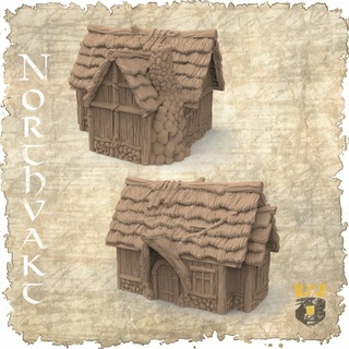 Northvakt sivil ev 3dlayeredscenery masaüstü 3D yazdırılabilir arazi mağaza fantezi bina Ortaçağa ait viking manzara 3d print model - Mito3D