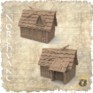 northvakt minuscolo civile Casa 3dlayeredscenery tavolo 3D stampabile terreno fantasia edificio medievale vichingo scenario 3d print model - Mito3D
