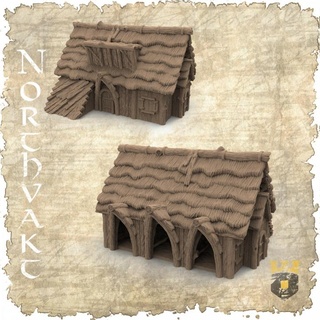 northvakt - stables 3dlayeredscenery Tabletop 3D Printable Terrain Store Fantasy building house medieval viking scenery 3d print model - Mito3D