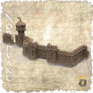 northvakt - palisade walls 3dlayeredscenery Tabletop Characters & Creatures Fantasy Universe 3D Printable Terrain Store building medieval viking castle scenery defences 3d print model - Mito3D