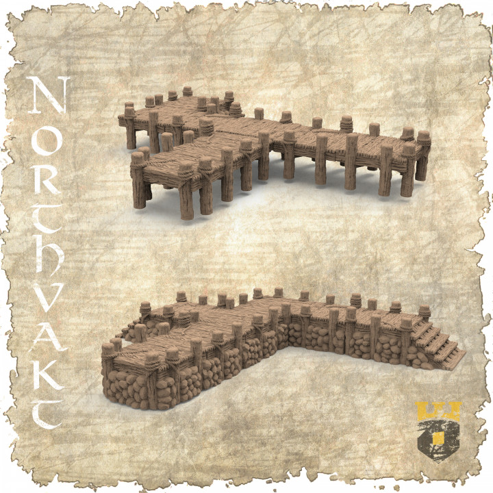 northvakt attracco 3dlayeredscenery tavolo 3D stampabile terreno negozio fantasia dock medievale scenario porto 3D print model - Mito3D