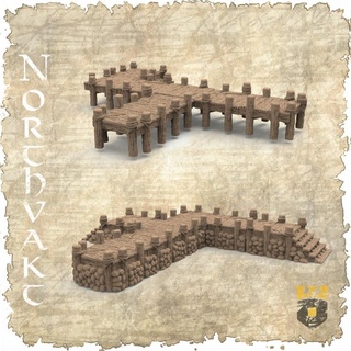 Northvakt atracação 3dlayeredscenery tampo mesa 3D imprimível terreno loja fantasia doca medieval cenário Porto 3d print model - Mito3D