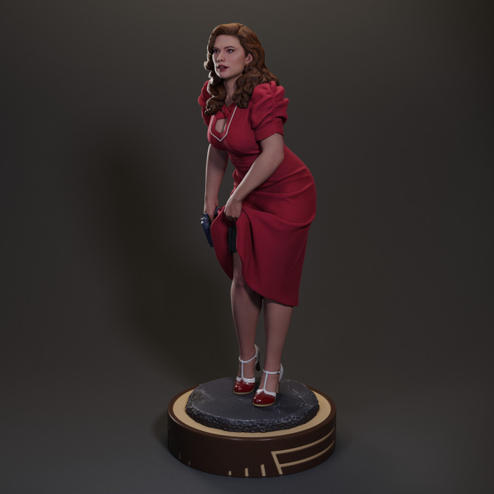 peggy 39 nin gizli ajan Carter hayran Sanat boş forge aksiyon rakamlar ev Bahçe eşyaları süsler elbise şekil tabanca hayret Kadın jartiyer iğnelemek fan art Peggy 1 10 pin up full body 3D print model - Mito3D