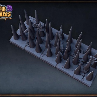 spikes trap roleplaying & miniatures Tabletop Characters Creatures Fantasy Universe Vehicles Machines miniature death scenary tabletop dnd asset freesuported 3d print model - Mito3D