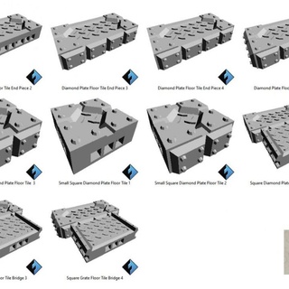 square diamond plate tiles expansion set openlock industrial platform series wargame forge Store 40k terrain warhammer necromunda kill infinity 28mm team 3d print model - Mito3D