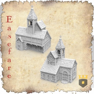 easefare - chapel 3dlayeredscenery Tabletop 3D Printable Terrain Store Fantasy building house medieval church scenery tudor 3d print model - Mito3D
