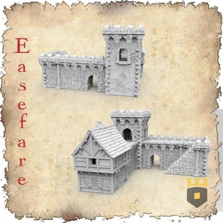 easefare - barracks 3dlayeredscenery Tabletop Characters & Creatures Fantasy Universe 3D Printable Terrain Store building medieval castle scenery tudor barrack 3d print model - Mito3D