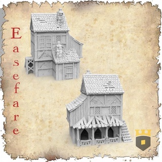 easefare - stables 3dlayeredscenery Tabletop 3D Printable Terrain Store Fantasy building house medieval scenery stable tudor 3d print model - Mito3D