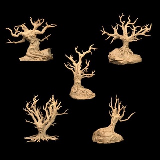 awakened trees without faces - presupported darkwoods dragon trappers lodge Tabletop 3D Printable Terrain Fantasy dungeons forest terrain pan roots branches faun labyrinth fairy dnd fairies fauns scatter opr feywild unseelie 3d print model - Mito3D