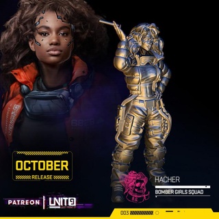 cyberpunk - hacher bomber girls squad unit9 Tabletop Characters & Creatures Sci-Fi Universe Store miniatures rpg boardgame wargame patreon 28mm 32mm tabletop game skirmish 3d print model - Mito3D