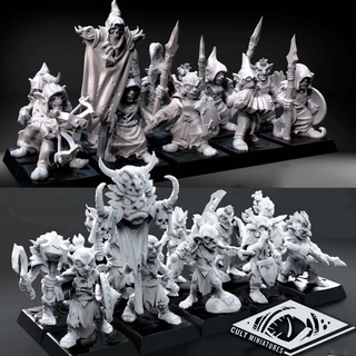 goblin infantry + madcap wizard cult miniatures Tabletop Characters & Creatures Fantasy Universe Store cap dragons dungeons female mad modular wood miniature age tabletop night d&d pathfinder fey goblins sigmar cultminis gobbo regiment nilbog 3d print model - Mito3D
