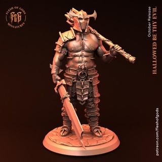 iblis avcı et tanrılar masaüstü karakterler yaratıklar fantezi Evren mağaza barbar insan rpg savaşçı dnd yol bulucu etli 3d print model - Mito3D