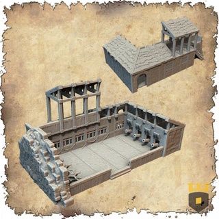 leichheim - backalley arena 3dlayeredscenery Store Tabletop 3D Printable Terrain Fantasy building house medieval scenery 3d print model - Mito3D