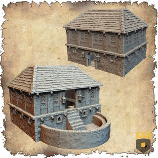 Leichheim hamam 3dlayeredscenery masaüstü 3D yazdırılabilir arazi mağaza fantezi ev Ortaçağa ait Warhammer manzara Mordheim Tudor 3d print model - Mito3D