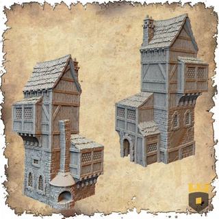 Leichheim demirci 3dlayeredscenery masaüstü 3D yazdırılabilir arazi mağaza fantezi bina ev Ortaçağa ait Warhammer manzara Mordheim Tudor 3d print model - Mito3D
