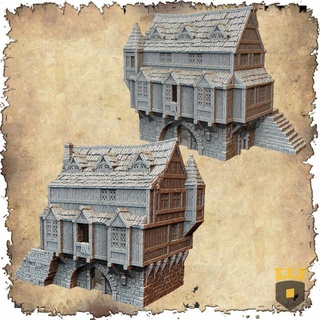 Leichheim genelev 3dlayeredscenery masaüstü 3D yazdırılabilir arazi fantezi bina ev Ortaçağa ait Warhammer manzara Mordheim Tudor 3d print model - Mito3D