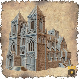 Leichheim kilise 3dlayeredscenery masaüstü 3D yazdırılabilir arazi mağaza fantezi bina ev Ortaçağa ait Warhammer şapel katedral Mordheim 3d print model - Mito3D