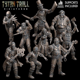 bandit bundle 2 pre-supported tytantroll miniatures dragons dungeons fantasy new scale minis york 32mm gang presupported gangs 3d print model - Mito3D