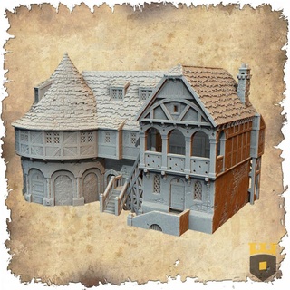 Leichheim Koçluk 3dlayeredscenery masaüstü 3D yazdırılabilir arazi mağaza fantezi bina ev Ortaçağa ait Warhammer manzara meyhane Mordheim Han 3d print model - Mito3D
