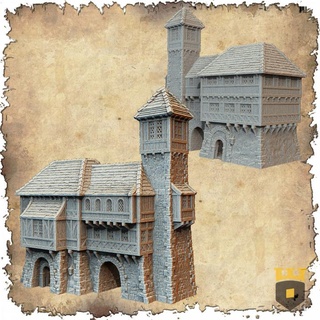 leichheim - guardhouse 3dlayeredscenery Tabletop 3D Printable Terrain Store Fantasy building house medieval warhammer scenery mordheim tudor 3d print model - Mito3D