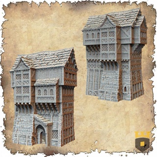 Leichheim ótimo plebeus construção 3dlayeredscenery tampo mesa 3D imprimível terreno loja fantasia casa medieval martelo guerra cenário Mordheim 3d print model - Mito3D