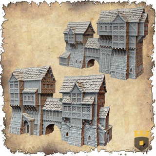 leichheim - commoners complex 3dlayeredscenery Tabletop 3D Printable Terrain Store Fantasy building house medieval warhammer scenery mordheim 3d print model - Mito3D