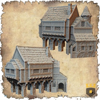 Leichheim ladrões guilda 3dlayeredscenery tampo mesa 3D imprimível terreno loja fantasia construção casa medieval martelo guerra cenário Mordheim 3d print model - Mito3D