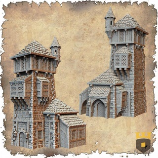 Leichheim torre vigia 3dlayeredscenery tampo mesa 3D imprimível terreno loja fantasia construção casa medieval martelo guerra cenário Mordheim 3d print model - Mito3D