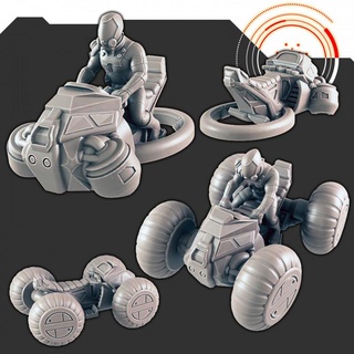 sci-fi vehicles track-r quad hoverbike + riders support-free evan carothers Tabletop Characters & Creatures Sci-Fi Universe Vehicles Machines Store vehicle scifi hover 3d print model - Mito3D