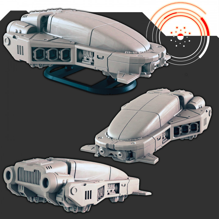 sci-fi vehicles hover car support-free evan carothers Tabletop Characters & Creatures Sci-Fi Universe Vehicles Machines Store scifi cyberpunk 3D print model - Mito3D