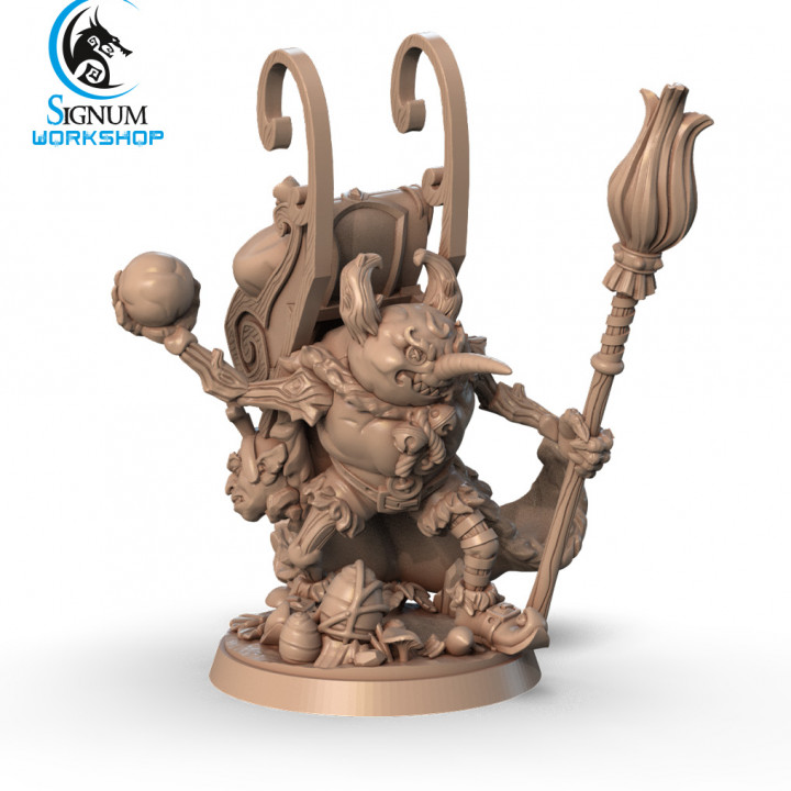ole ugly snowman signum workshop creature dungeons fantasy miniatures tabletop magical thrower ttrpg presupported 3D print model - Mito3D