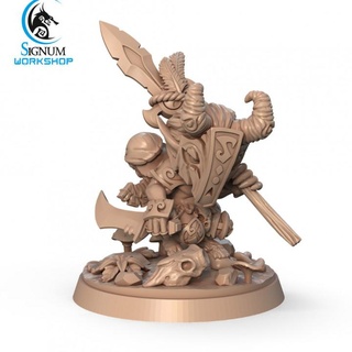 niño bosque signum taller mazmorras fantasía miniaturas lanza guerrero daga gnomo mesa hada ttrpg presupuesto 3d print model - Mito3D