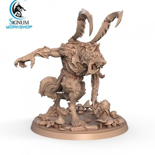 infected wolfen reaper signum workshop dungeons fantasy miniatures warrior tabletop mutant scout beastman insectoid ttrpg presupported akkari 3d print model - Mito3D