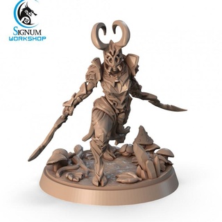 kai-rice blade spider witches signum workshop dungeons elf fantasy miniatures sword warrior woman dual tabletop rush ttrpg presupported wield akkari 3d print model - Mito3D