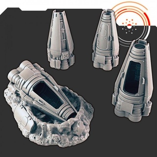 sci-fi vehicles escape pod support-free evan carothers  Tabletop Tabletop Characters & Creatures Sci-Fi Universe Tabletop Tabletop Vehicles & Machines Store scifi vehicles pod  3d print model - Mito3D