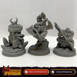 ironpelt dwarf barbarian bundle 1 dragon's forge miniatures Tabletop Characters & Creatures Fantasy Universe Store axe battle boss hero player rpg unit wargaming warrior roleplaying tabletop dungeon d&d team berserker minature barbarians npc guild deal dragonsforge 3d print model - Mito3D