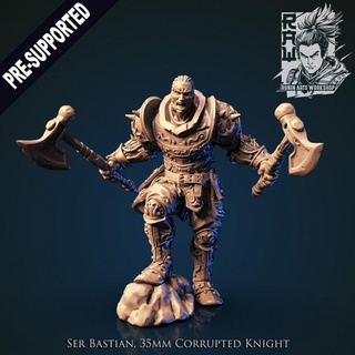 ser bastian - corrupted knight hector moran Tabletop Characters & Creatures Store 3D Printable Terrain Fantasy printable mini miniatures rpg dungeonsanddragons dnd pathfinder tabletopgames pre-supported raw trpg roninartsworkshop fallenknight cursedknight corruptedknight serbastian 3d print model - Mito3D