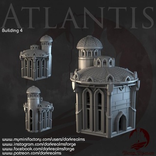 dunkel Bereiche atlantis Gebäude 4 Schmiede Geschäft Tischplatte 3D druckbar Terrain Fantasie 3d print model - Mito3D