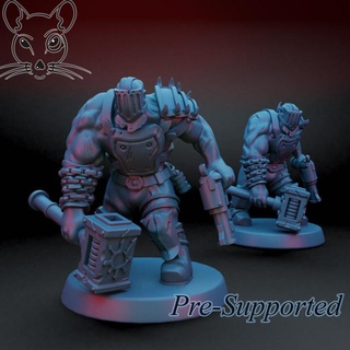 büyük çocuk taş fare adam dövme masaüstü karakterler yaratıklar fantezi Evren mağaza Warhammer Necromunda tüccar Skaven 3d print model - Mito3D