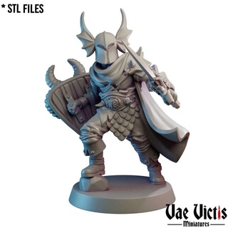 evil warrior pre-supported vae victis miniatures Tabletop Characters & Creatures Fantasy Universe Store dark rpg tabletop bad paladin dnd duke 3d print model - Mito3D