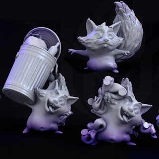 Lixo pandas roubando 3 variações mini monstro caos tampo mesa personagens criaturas fantasia universo loja animal criatura fofa jogos panda rpg guaxinim fofo adorável brincalhão 5e enredo 3d print model - Mito3D