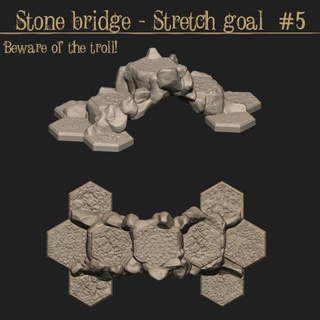 bridge zaxisfactory Store Tabletop 3D Printable Terrain Fantasy door dragons game stone terrain water wall grave stairs arc hex tabletop trap map dungeon tiles rocks quest columns crates crystals fences benches trapdoor dolmen hexes 3d print model - Mito3D